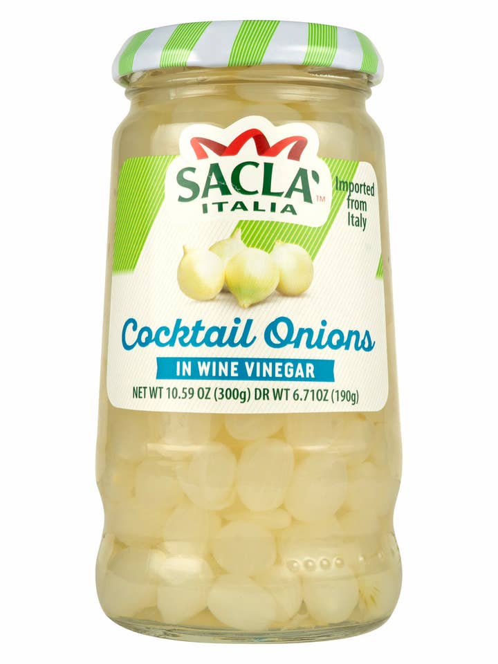 Sacla Italy Pickled Cocktail Onions in Wine Vinegar 6x10.6oz for wholesale by Sacla