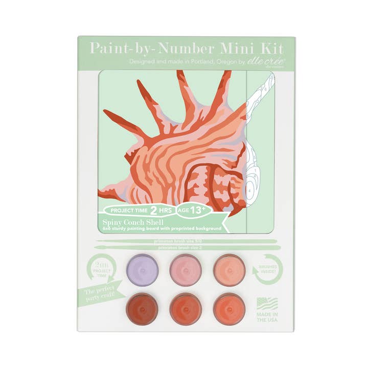 Elle Crée (She Creates) - Wholesale DIY craft kit - Spiny Conch Shell MINI Paint-by-Number Kit0