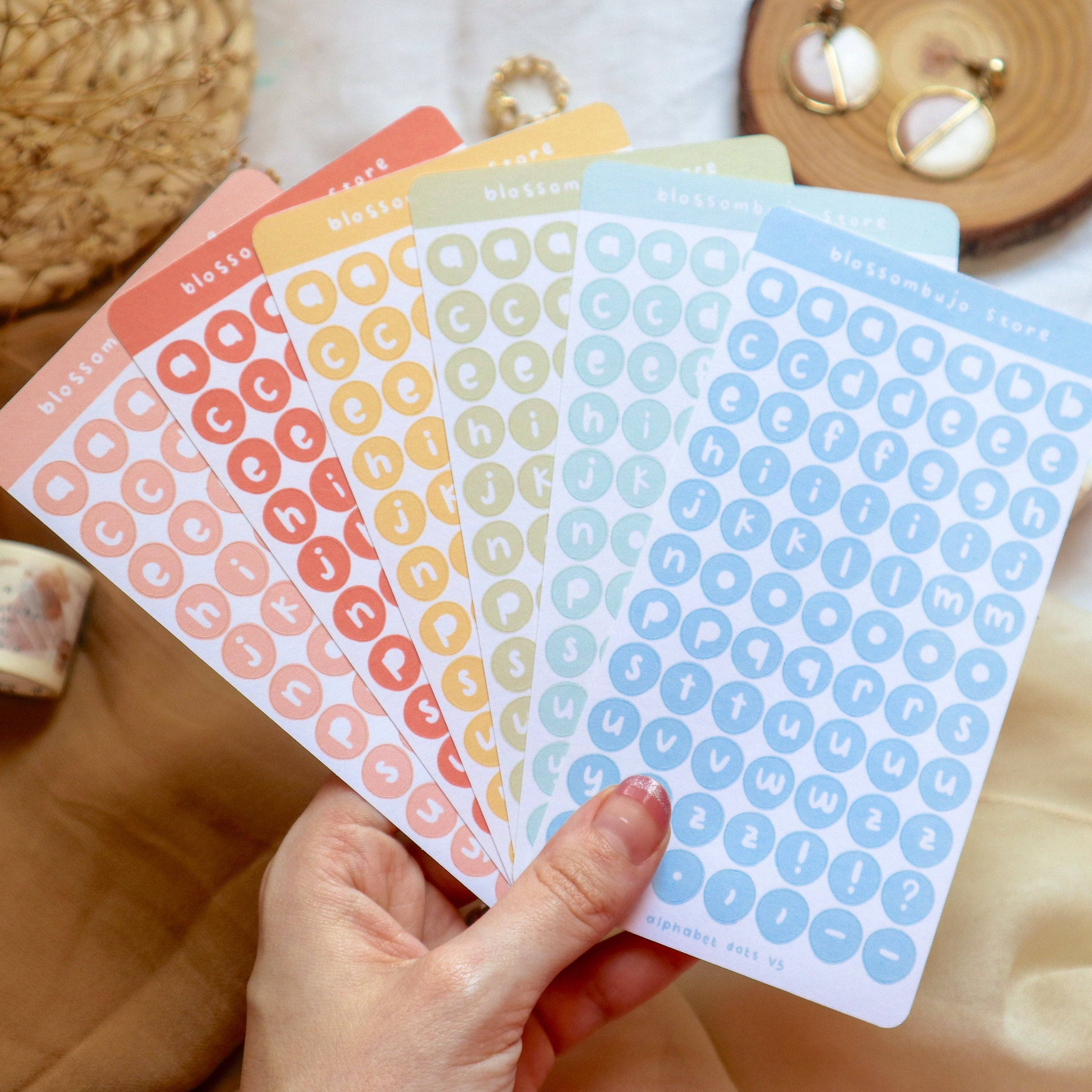 BlossomBujo Store - Vendita all'ingrosso Adesivo - Stickersheet - Alphabet Dots7