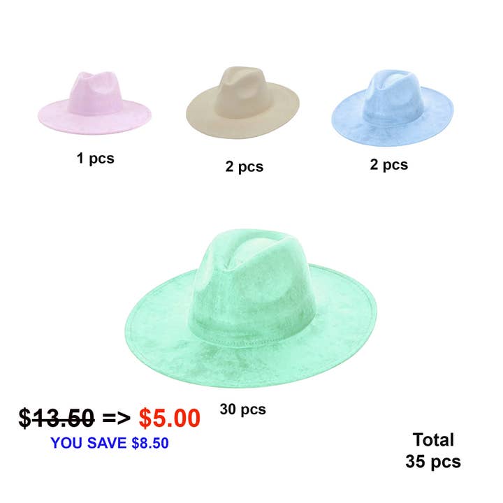 FINAL CLEARANCE | Vegan Suede Cowboy Hat – Flat Brim for wholesale by AdornWise