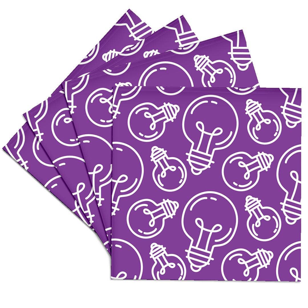 3dRose - Wholesale Coasters - 3dRose, Modern Purple and White Light Bulb Pattern, Coaster0