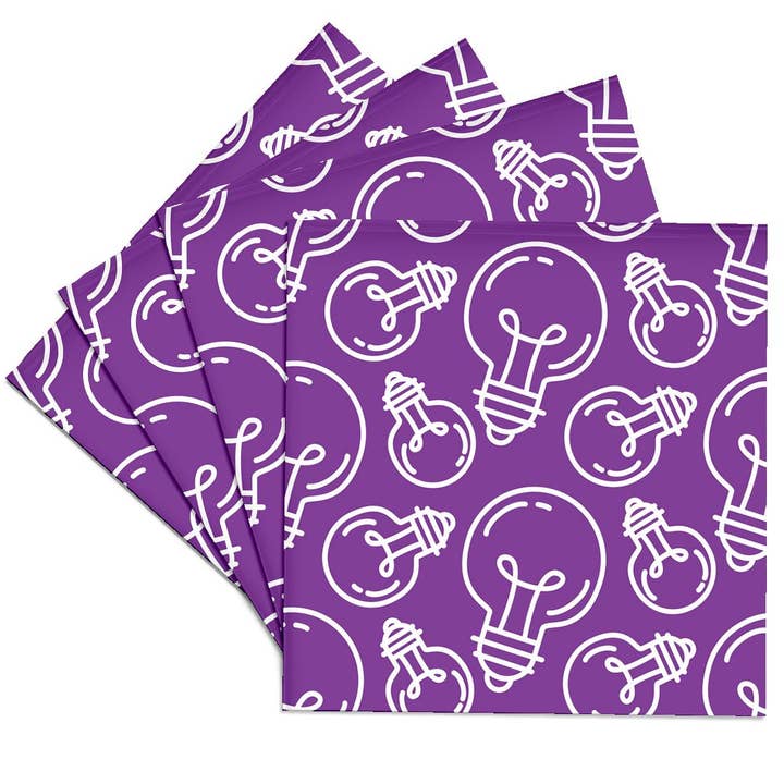 3dRose - Wholesale Coasters - 3dRose, Modern Purple and White Light Bulb Pattern, Coaster