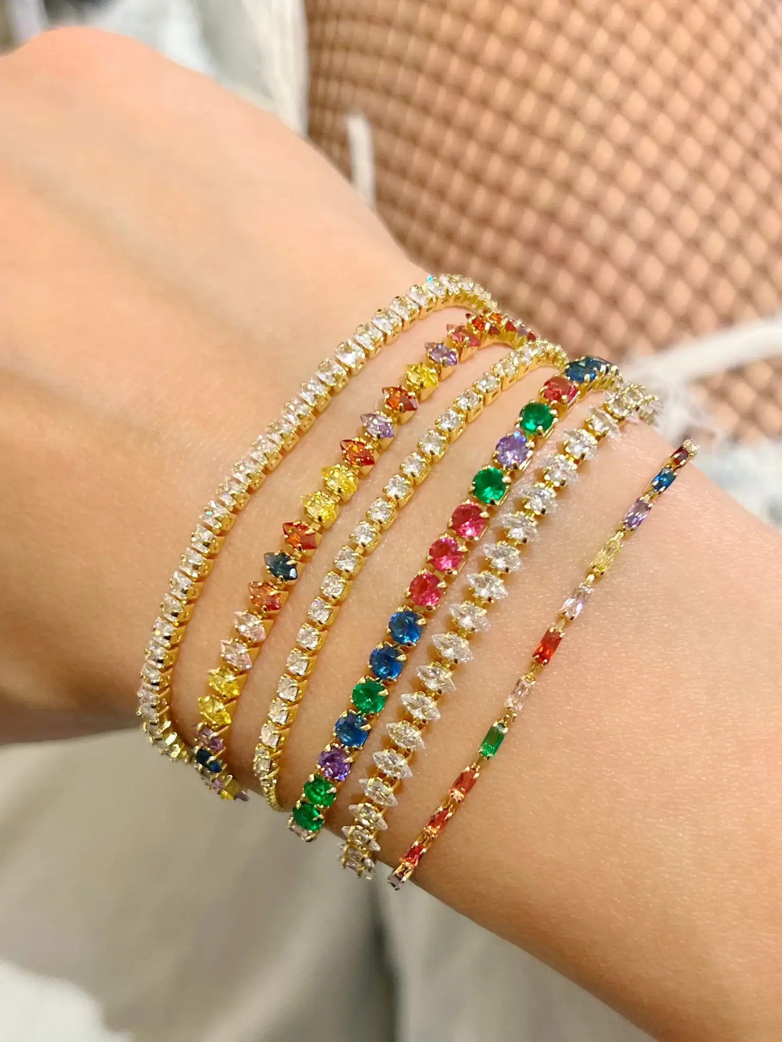 Cassette Barcelona - Vente Bracelet tennis - Bracelet Anita or et blanc3