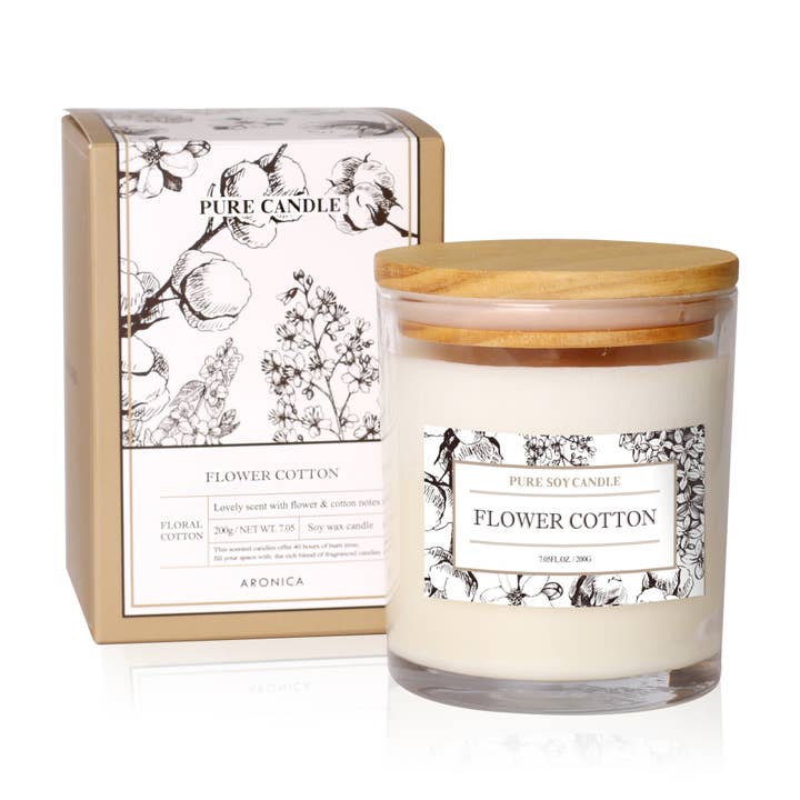 Aronica Pure Candle (200g/ 7oz) - Flower Cotton for wholesale by Aronica