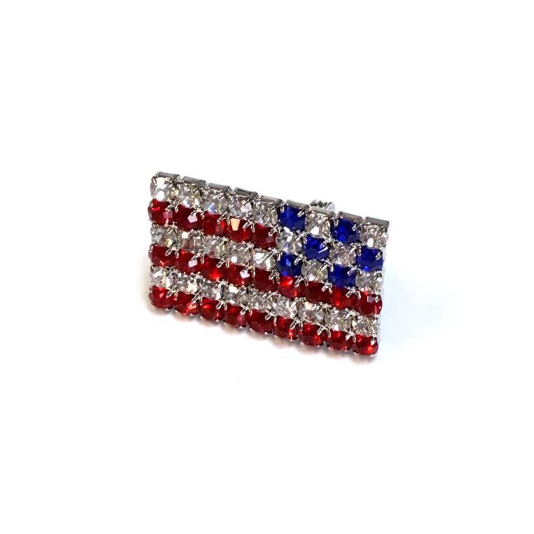 StarryNYC - Wholesale Brooch - Rhinestone USA Flag Pin American Patriotic Enamel Brooch1