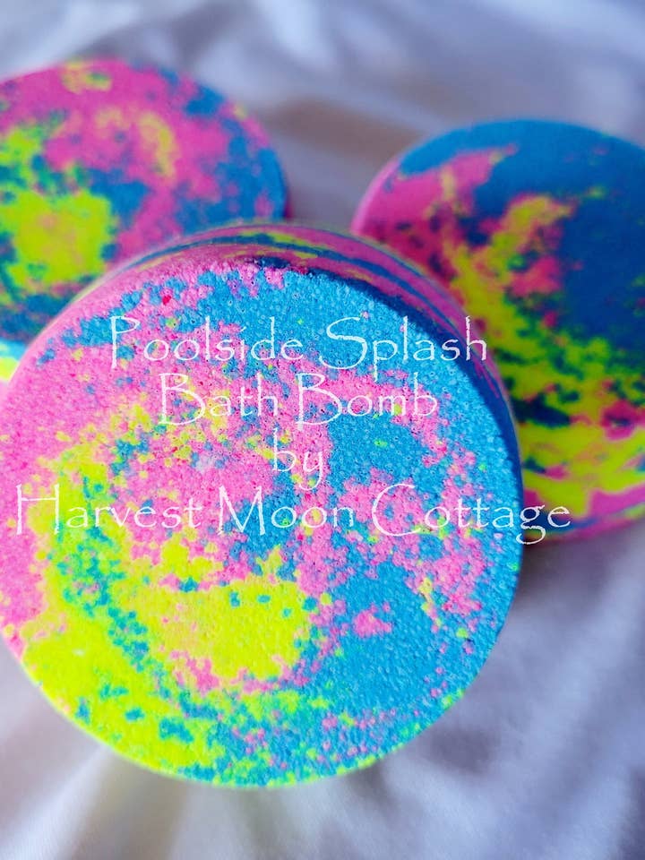 Poolside Splash Bath Bomb for wholesale by Harvest Moon Cottage Bath and Body
