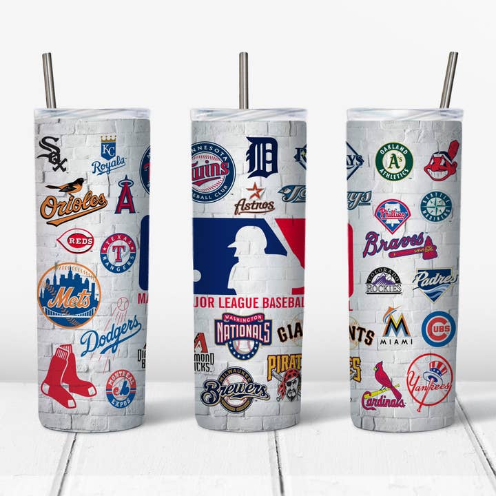 MLB 20oz Straight Tumbler Transfer for wholesale by Rustic Pineapple