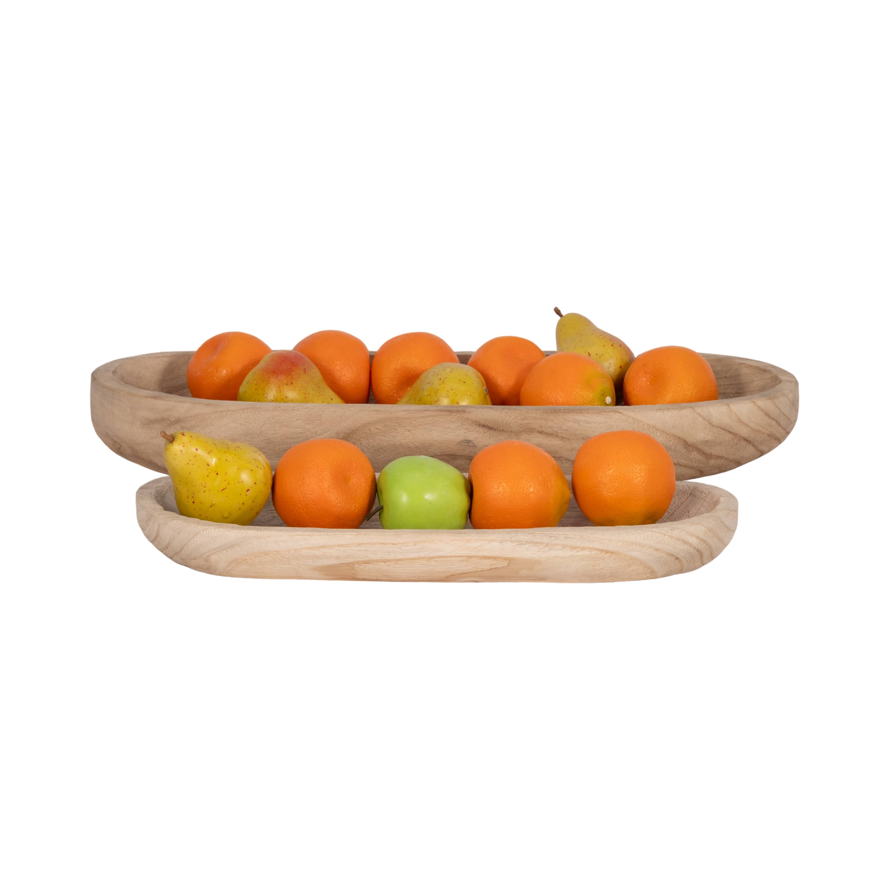 Sagebrook Home - Wholesale Decorative Plate/Dish/Bowl - Brown 18/24 in. Natural Wood Decorative Plates (Set of 2)4