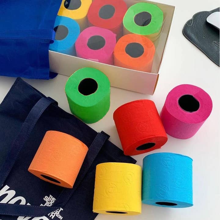 ROLL-LUX - Wholesale Toilet Paper - Case of 4 Multicolor Toilet Paper Gift boxes 3 Ply 6 Rolls2