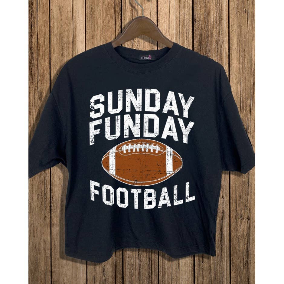 MINEB – wholesale Screen printed t-shirt – Women′s – SUNDAY FUNDAY FOOTBALL CROP TEE2