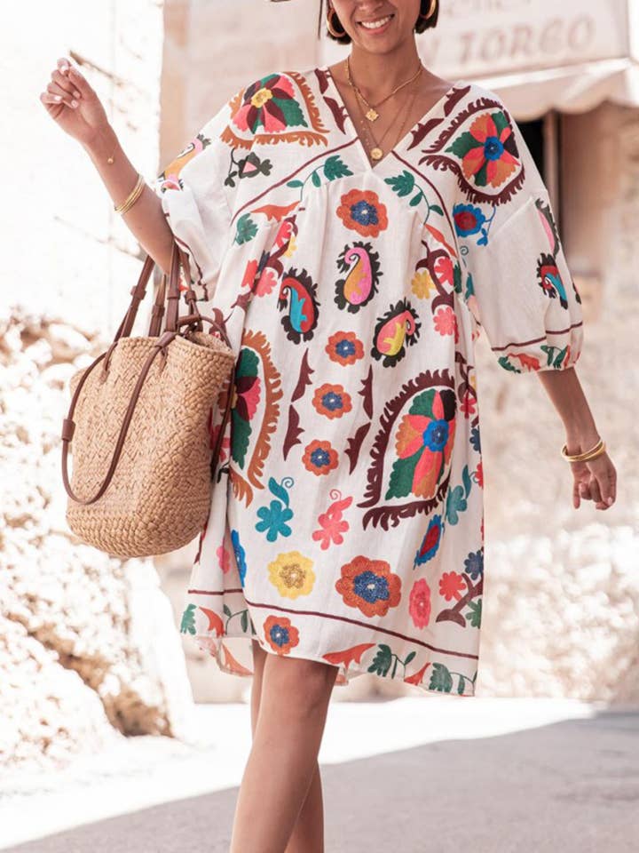 CWDSD8445_SUMMER NEW LOOSE SHORT SLEEVE MINI DRESS for wholesale by NINEXIS