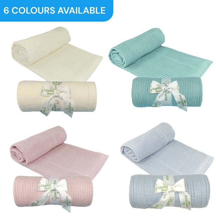 Greenlane Baby Bamboo Cotton Cellular Blanket for wholesale by Muslinz - MerryGoRoundUK Ltd