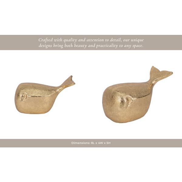 Sagebrook Home - Wholesale Decorative Figurine - Resin Coastal Whale Tabletop Figurine - Gold, 5 in.11