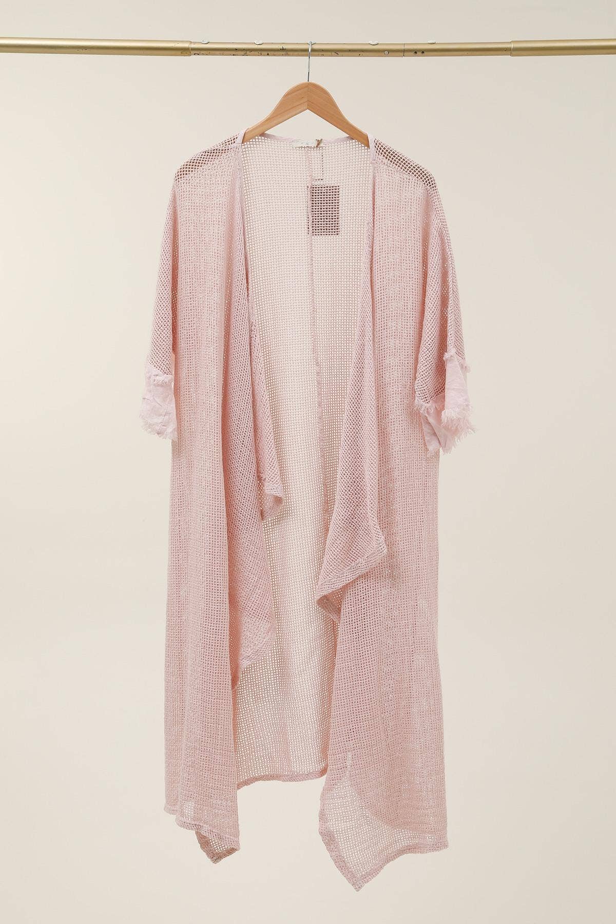 LÉA & LUC - Wholesale Vest - Dames - Opengewerkt vest van 100% katoen met 100% linnen mouwen REF. 608652