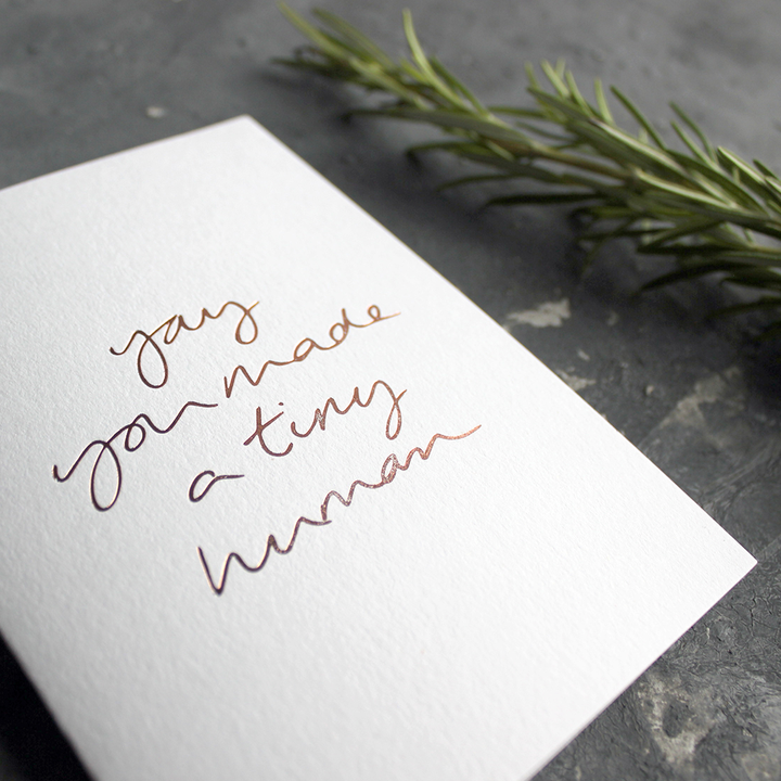 Text From A Friend - Wholesale Baby Card - Yay You Made A Tiny Human - Hand Foiled Card2