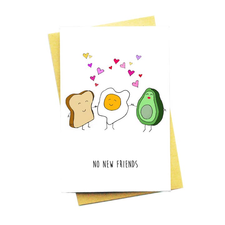 No New Friends Greeting Card for wholesale by Nocturnal Paper