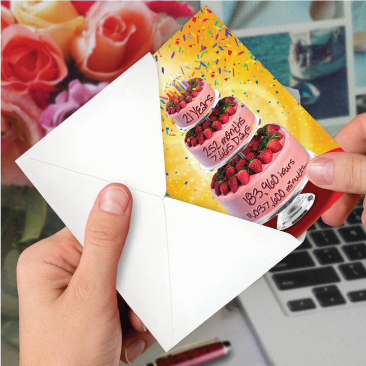 NobleWorks - Venta al por mayor Tarjetas de cumpleaños - Tarjeta de cumpleaños, recuento de 21 años