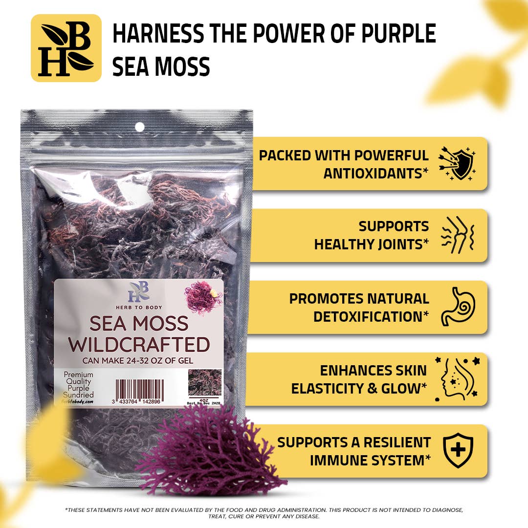 Herb To Body - Wholesale Herbs - Wildcrafted Purple Sea Moss from Caribbean - Food & Topical1