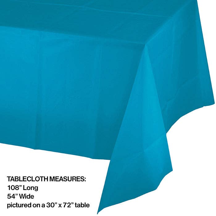 Bulk Party Decor - Wholesale Disposable Table Cover/Runner - Turquoise Plastic Table Covers 54 inch x 108 inch, 1/Pkg