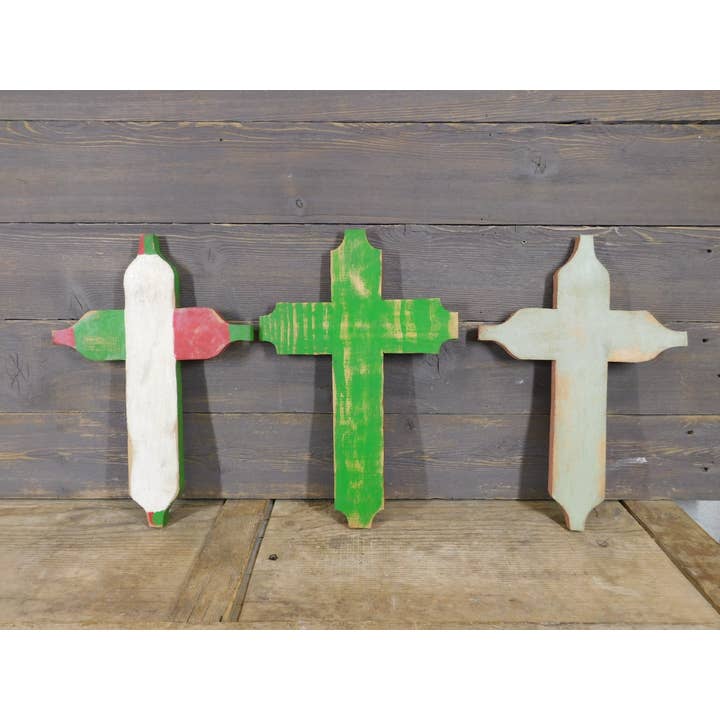 My Amigos Imports – Großhandel Wandkreuze – Kreuz aus Altholz-ER-Wanddekoration-10x16-Gemalt-Kreuze-4 $