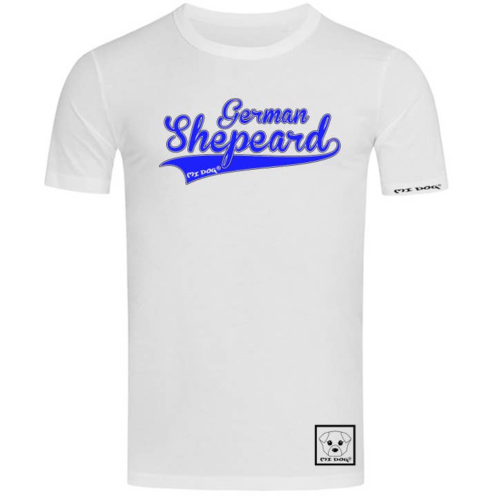 German Shepeard Dog Breed Blue Text for wholesale by MI DOG