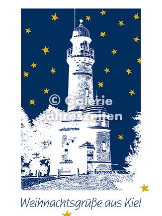 Kiel Leuchtturm Holtenau "Weihnachtsgrüße aus Kiel" für den Großhandel von Karen Utermann Galerie Jahreszeiten