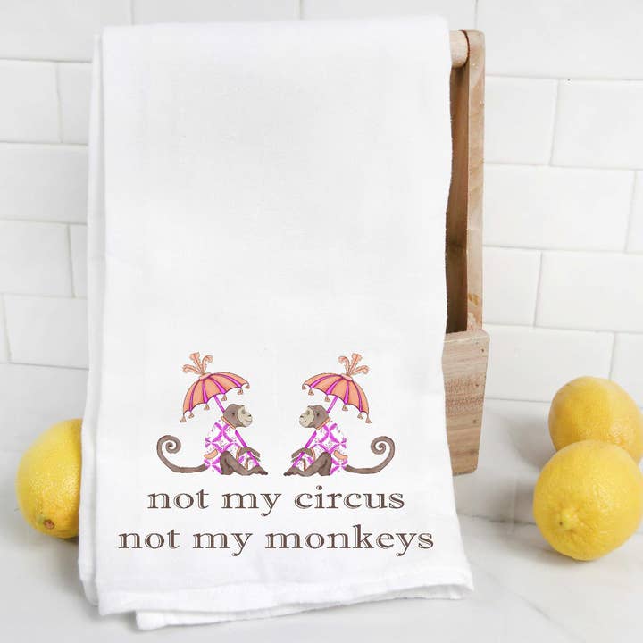 Not My Circus Not My Monkeys - Karklud med kinesisk motiv for engroshandel hos The Preppy Pineapple Home