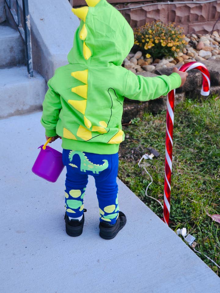 Doodle Pants - Wholesale Hoodie - Kids - Dino Green With Yellow Spikes Toddler and Kids 3D Hoodie