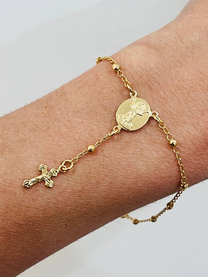 Gold Filled Divine Child Rosary Bracelet | Spiritual Layered for wholesale by Haus of Monogram