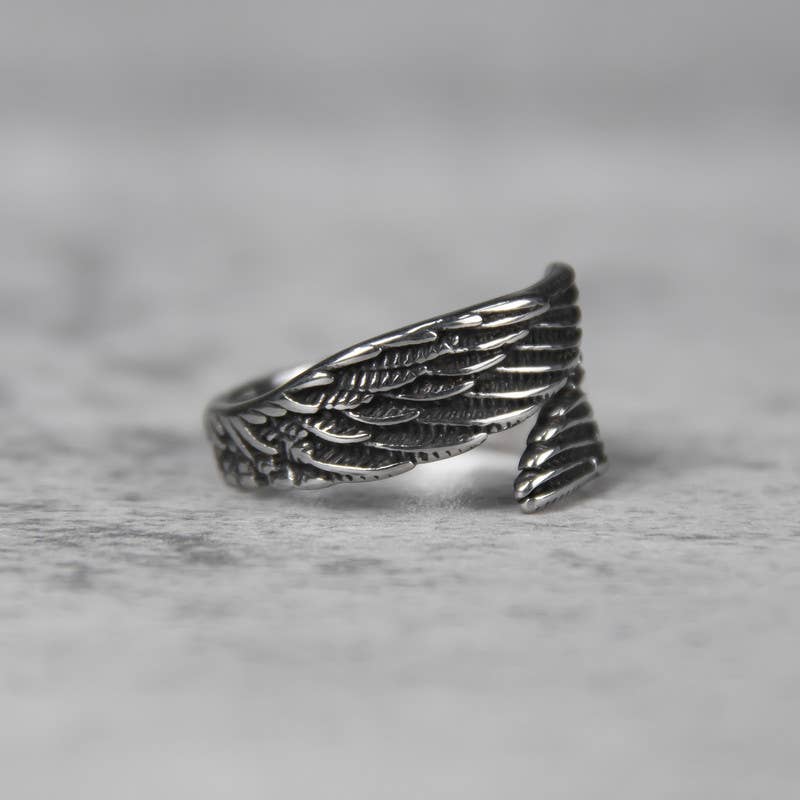 Silver Fashion Angle Wings Ring for wholesale on Faire1
