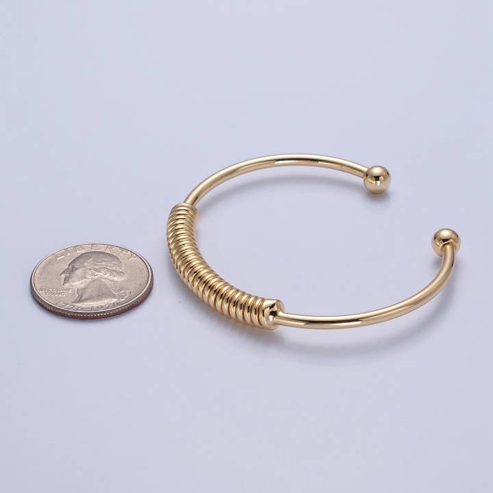 Aim Eternal - Wholesale Cuff Bracelet - Dainty Gold Silver Spiral Cuff Bangle for Stackable Jewelry