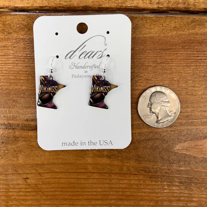 d'ears inc. - Wholesale Dangle Earrings - MN Vikings Dangle Earrings sterling silver earwires by USA2