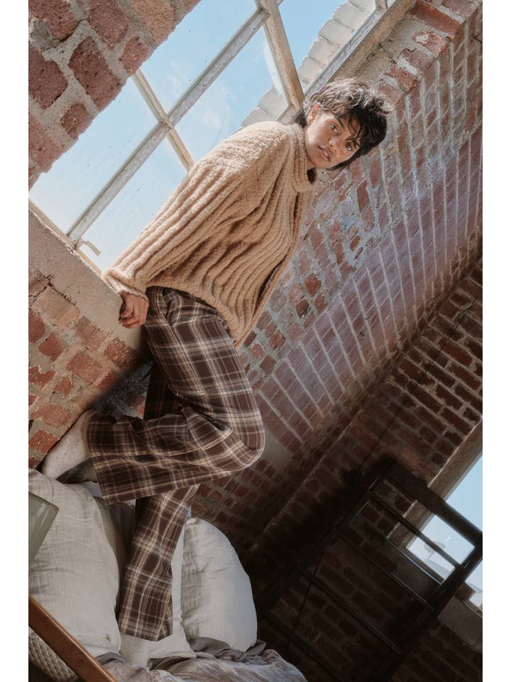 Promesa USA - Wholesale Pants - Women's - Plaid Flannel Wide-Leg Drawstring Pants10