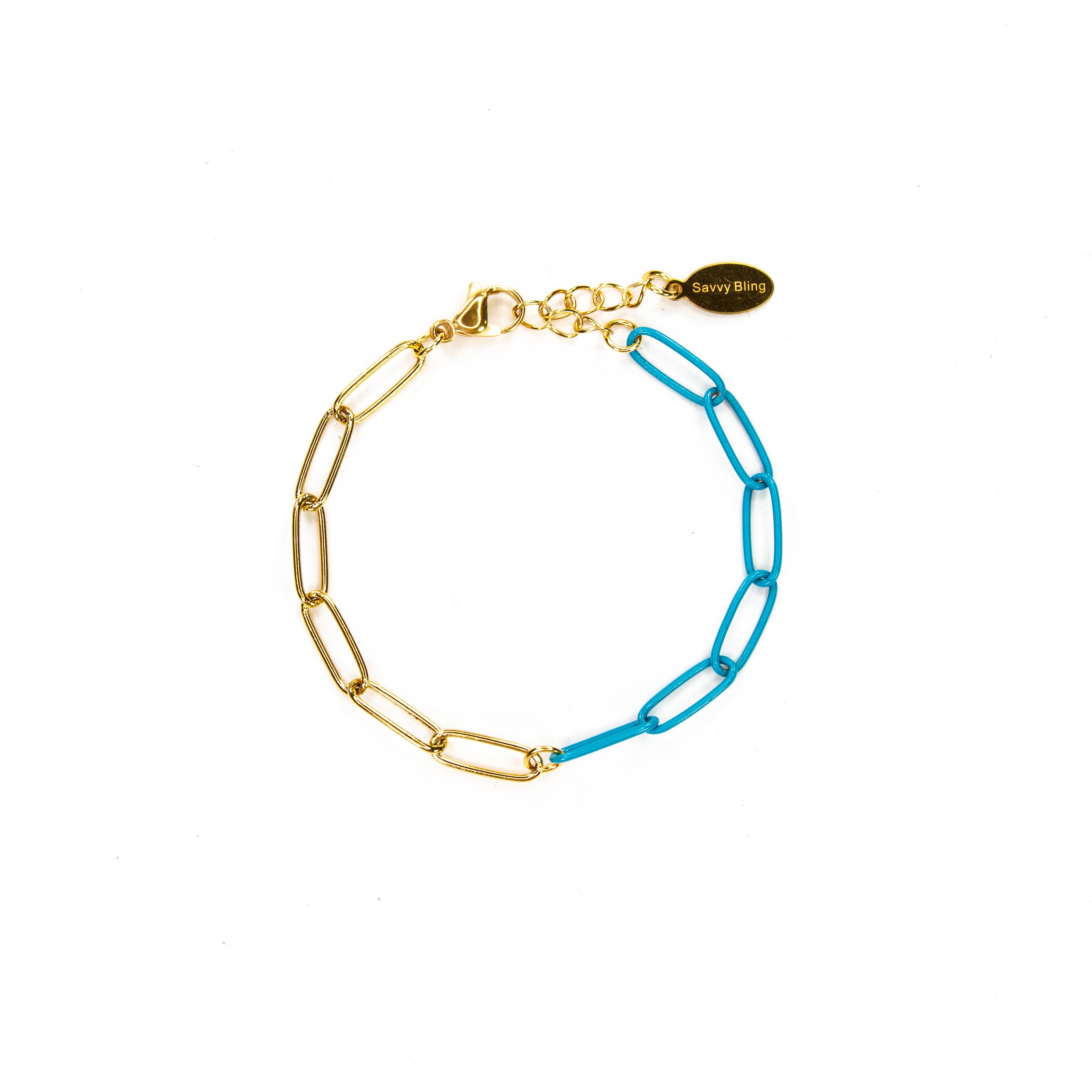 Savvy Bling - Wholesale Link & Chain Bracelet - Enamel 16+ Colors paperclip & Gold chain link bracelet5