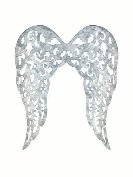 17.75"HX14.75"L FILIGREE ANGEL WINGS - ACID WASH GALVANIZED - MD1537F3 for wholesale by General Wholesale Inc