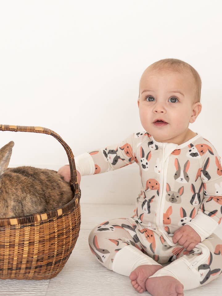 Bunny Crew (Convertible Zip Footies) for wholesale by DreamLet