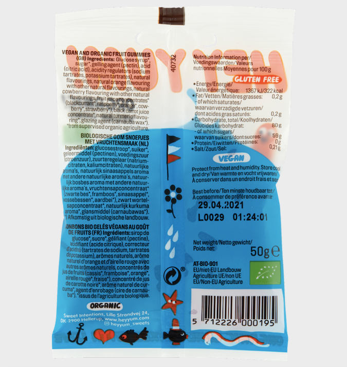 HEY YUM! – Engroshandel Vingummi – HEY YUM! Love Spring veganske frugtgummier 50 g3