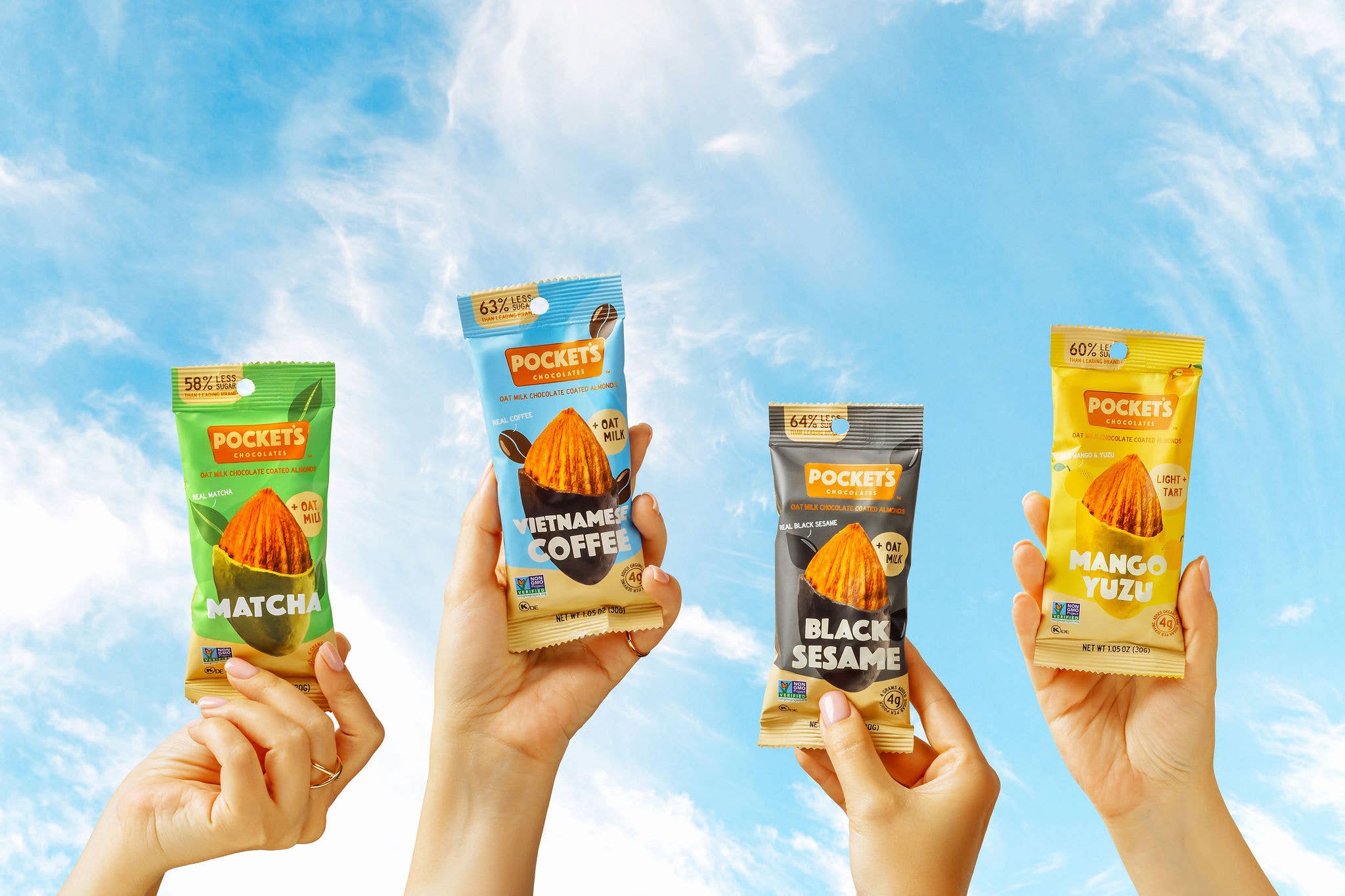 Pocket's Chocolates (Formerly Pocket Latte) - Wholesale Chocolate Covered Sweets - Matcha Chocolate Almonds, 1.05 oz Single Serve Packs6