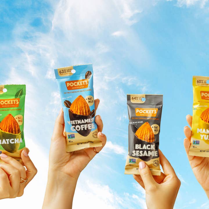 Pocket's Chocolates (Formerly Pocket Latte) - Wholesale Chocolate Covered Sweets - Matcha Chocolate Almonds, 1.05 oz Single Serve Packs6