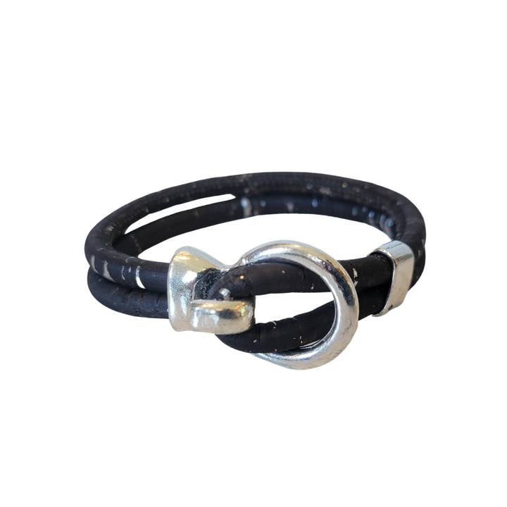 Gem Lounge Jewelry - Wholesale Bangle Bracelet - Pick Your Color: Cork Silver Open Hook Bracelet3