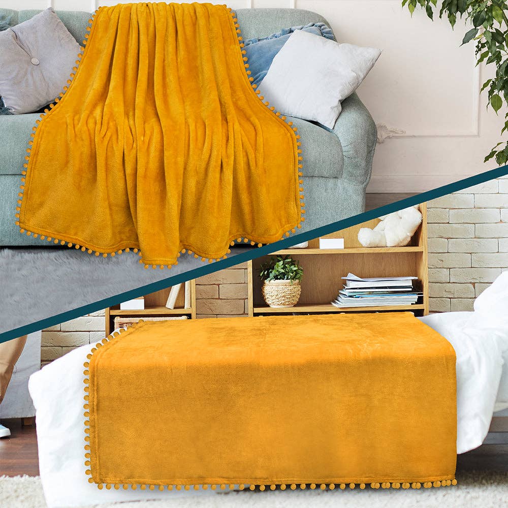 Pavilia – wholesale Prydnadsfilt – Filt med pompom-fransar65