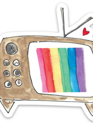 Autocollant en vinyle - TV pour la vente par Laura Kelly Stickers