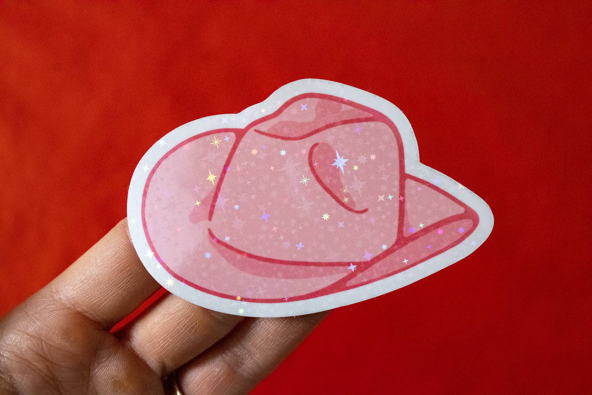 Doctor Scribble - Wholesale Sticker - Roze Cowgirl Hoed Glanzende Vinylsticker5