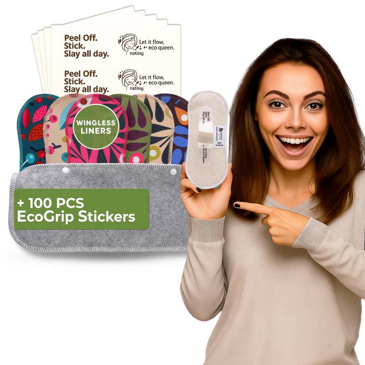 Wingless Reusable Panty Liners with Adhesive Sticker (SMALL, 7-Pack) - Grapes for wholesale by natissy