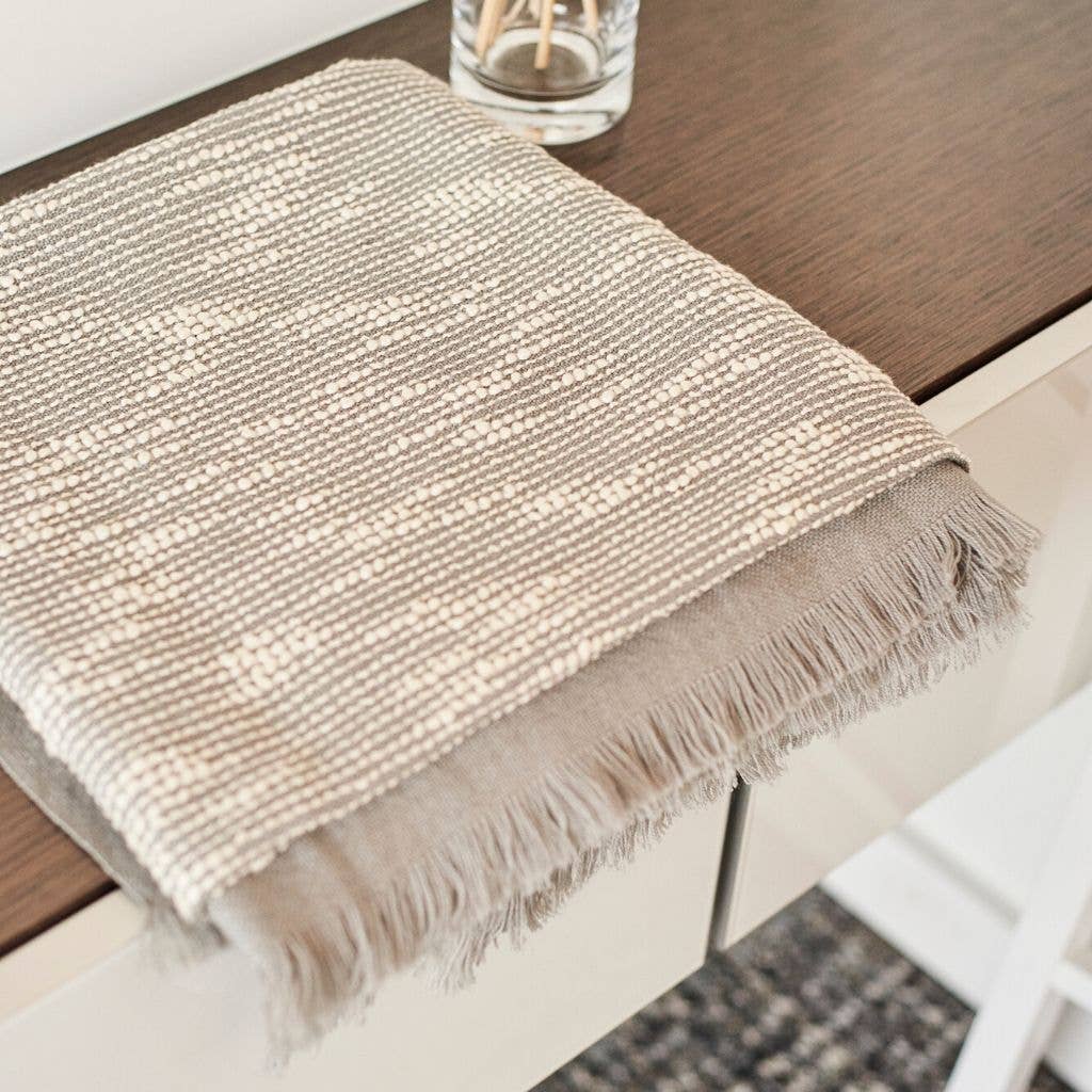 Variously - Wholesale Throw Blanket - Flo Grey Handloom Merino Modern Artisanal Throw2