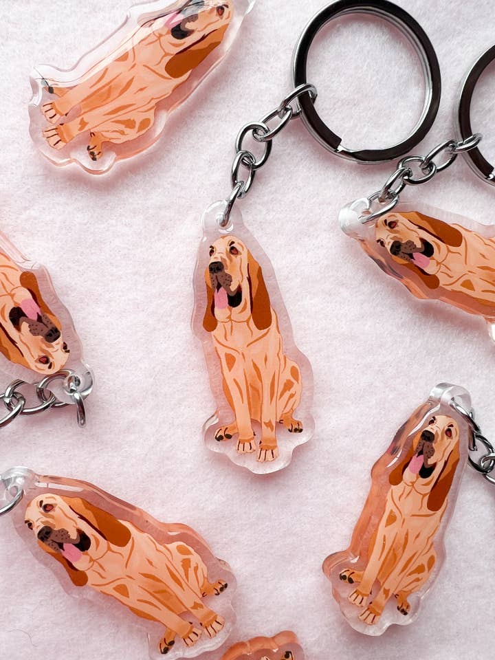 Bloodhound Keychain for wholesale by Our Cheery Corner