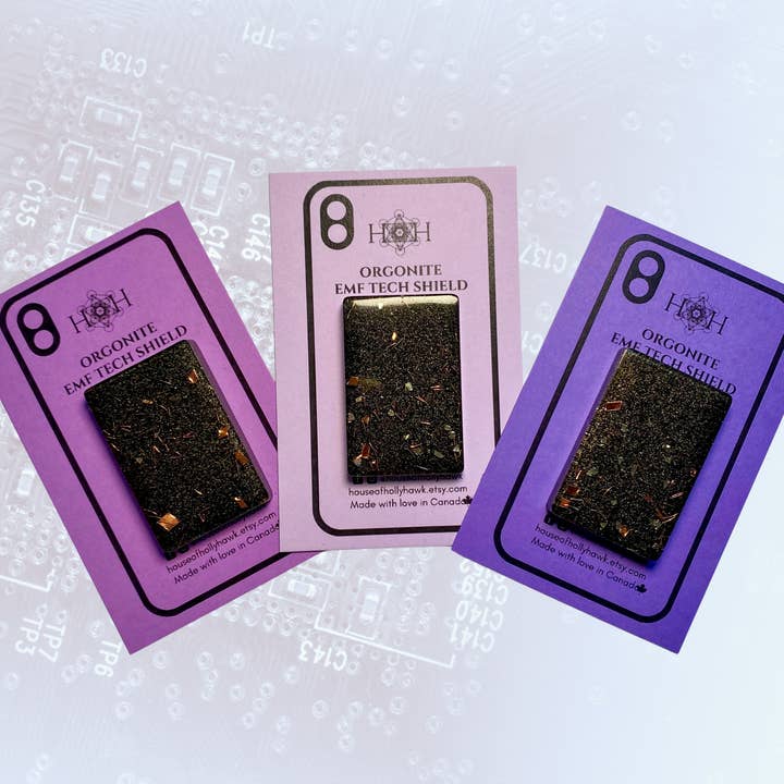 House of Hollyhawk - Wholesale Phone & Laptop Stickers - XL Orgonite EMF Shield - EMF Protection for Phones & Devices6