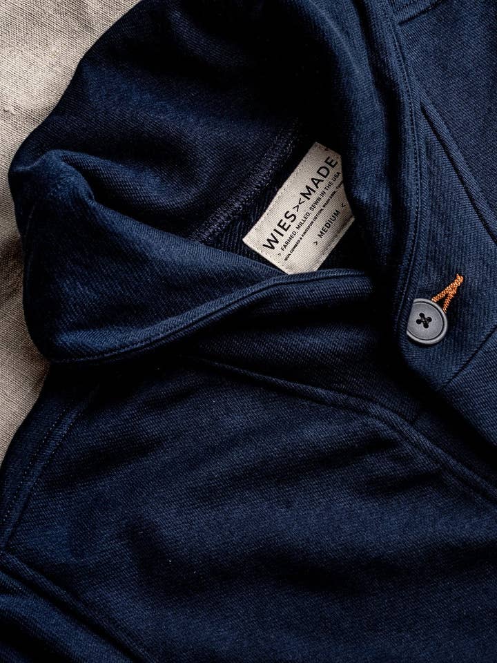 Men's Bodega Shawl Cardigan | 14oz 100% Cotton French Terry - Navy for wholesale on Faire9