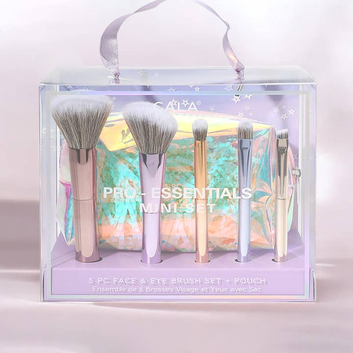 Sensibling Corp. – conjunto de escovas de maquilhagem por atacado – Conjunto de 6 Pincéis Essenciais para Maquilhagem de Rosto e Olhos com Bolsa