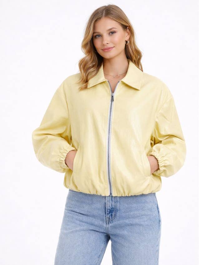 Giacca bomber effetto pelle donna-rif:51823 per la vendita all'ingrosso da parte di cfashion